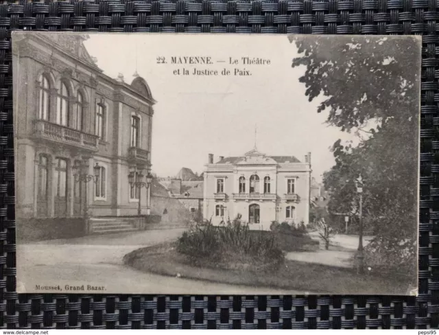 53 Mayenne - MAYENNE Le Théâtre et la Justice de Paix (Mousset, Grand Bazar, n°