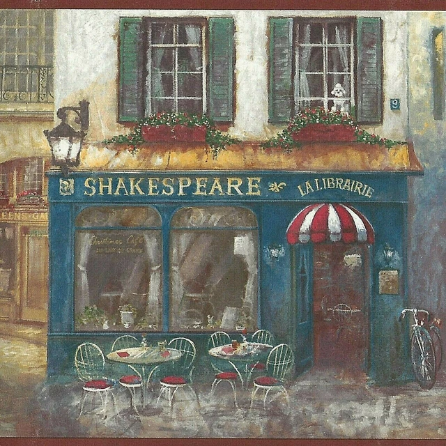 VINTAGE STREET BAKERY Coffee Wallpaper Border 15 feet length "FREE