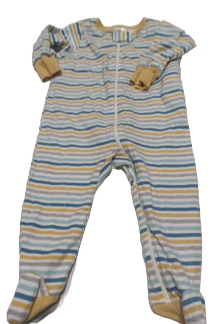 GERBER BABY FOOTED PAJAMAS / SLEEPER Size 6-9 M   Yellow  Blue
