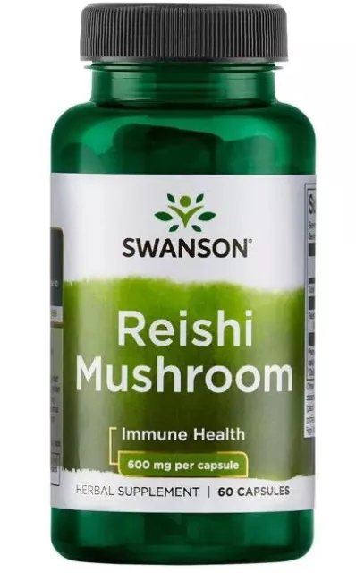 Swanson Reishi Mushroom Healthy Immune System & Reduce Stress 600mg 60 Capsules