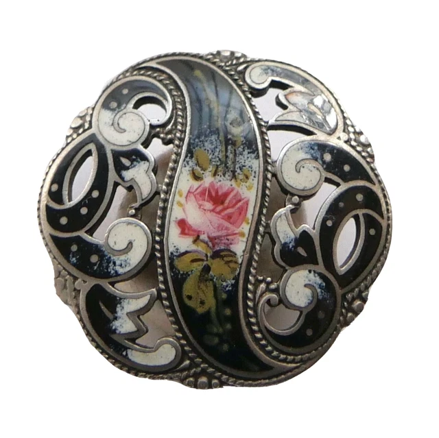 Paire De Boutons De Col Anciens Perle Fantaisie Monture Argenté - XIXe Siècle, Vermeil