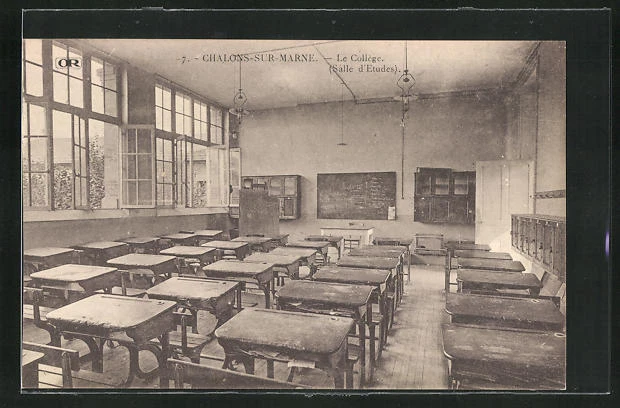 CPA Chalons-sur-Marne, le Collége, Salle d´Etudes