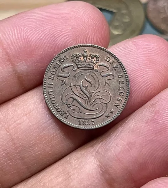 1887 Belgium One Centime Coin Excellent Condition