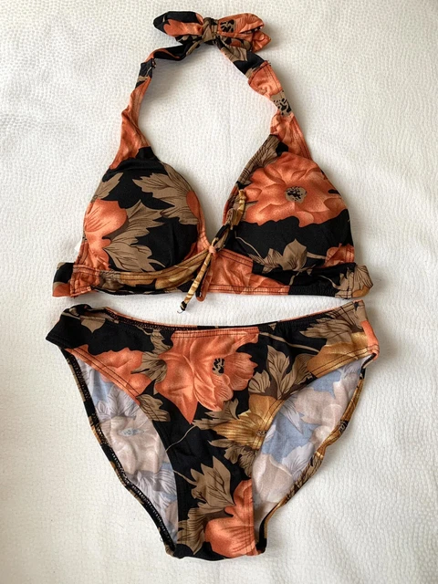 Jupette De Bain Opaque Rose Et Jaune à Motif Trèfles - Polyamide/élasthanne - Neuf Avec étiquettes