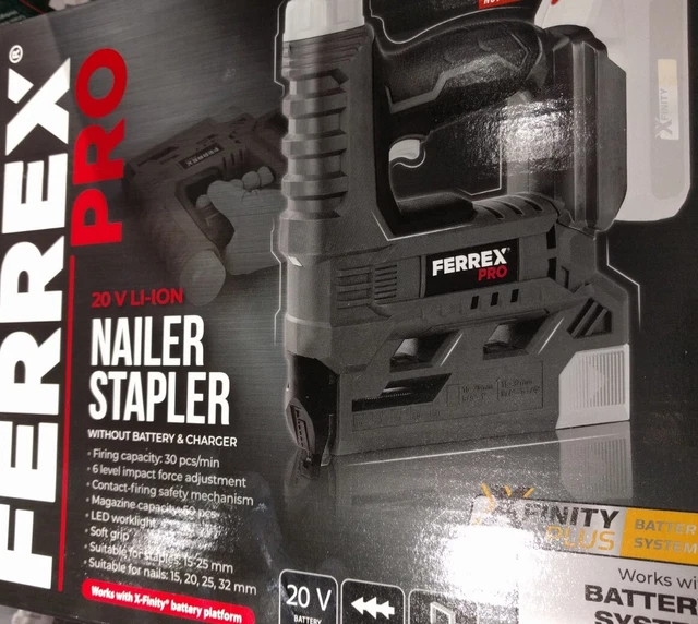 FERREXPRO 20V NAILER/STAPLER Gun Workzone/Xfinity Builders/Handyman