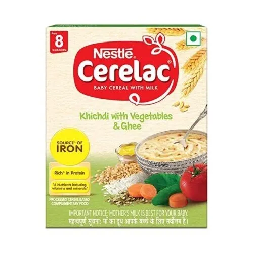 Nestlé CERELAC Fortified Baby Cereal with Milk, Khichdi 6 Months, 300 gm
