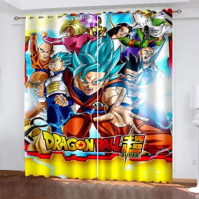 Dragon Ball Animation Boys Bedroom Curtains Ring Blackout Door Decor UV Protect