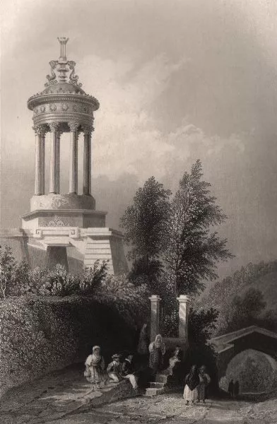 The cenotaph of Robert Burns at Alloway. Scotland. BARTLETT c1840 old print
