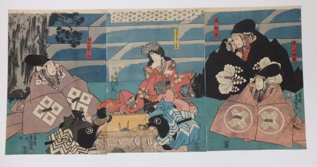 Japanischer Ukiyo-e Nishiki-e Holzschnitt 2-279 Utagawa Toyokuni 1849