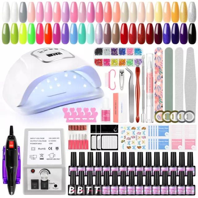 46Farben Gel Nagellack Set mit Maniküre Maschine Nail Art Tools Set für Anfänger