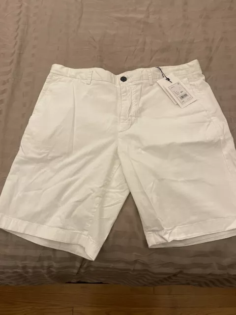 Theory Mens Zaine Patton White Light Chino Shorts 34 New With Tags