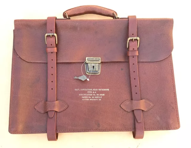 Us Army Air Force Type A-4 Leather Navigator Briefcase