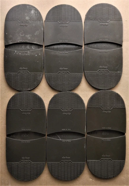 6 Pair Vintage VIPTAC LONG LIFE Replacement Heels ART 1900 3-11/16"x4" Italy NOS