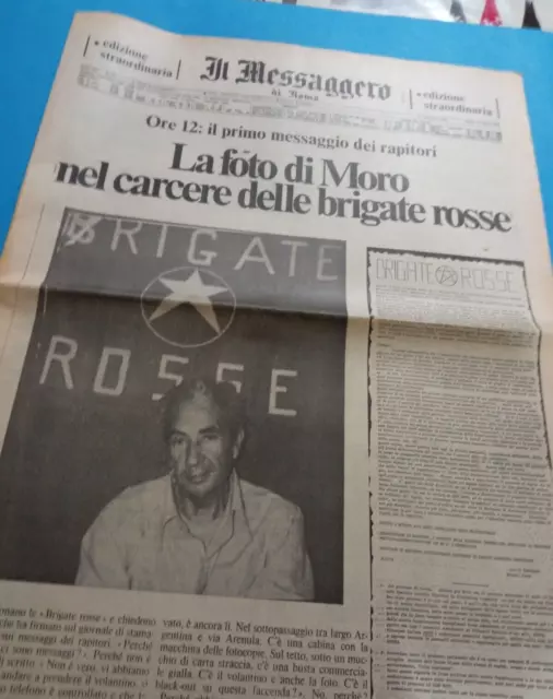 Il Messaggero 18 Marzo 1978 Messaggio Foto Di Aldo Moro Brigate Rosse Via Fani