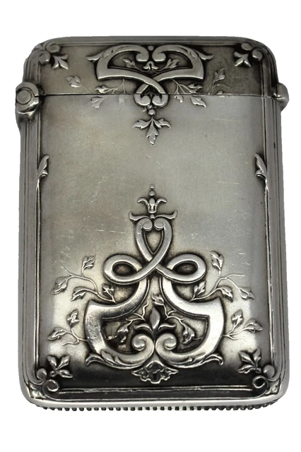 PY60 : PYROGÈNE Art Nouveau en argent boite allumettes Vesta case match box EUR 20,00 - PicClick FR