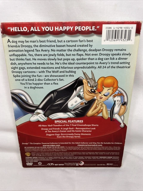 DROOPY THE COMPLETE Theatrical Collection DVD 2 Disc Set Tex Avery No ...
