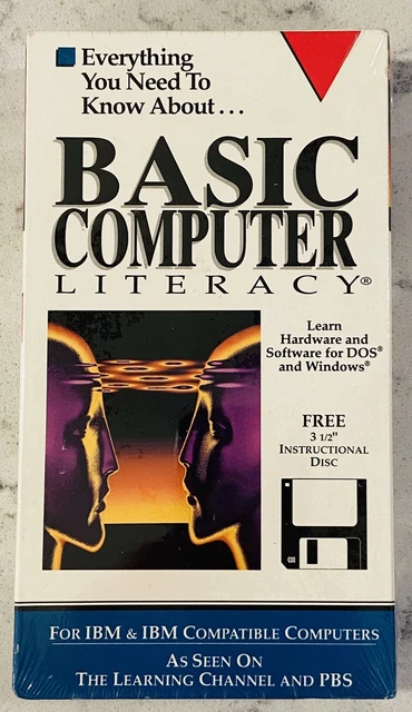 VTG COLLECTIBLE BASIC Computer Literacy VHS Video Tape & Disc New ...