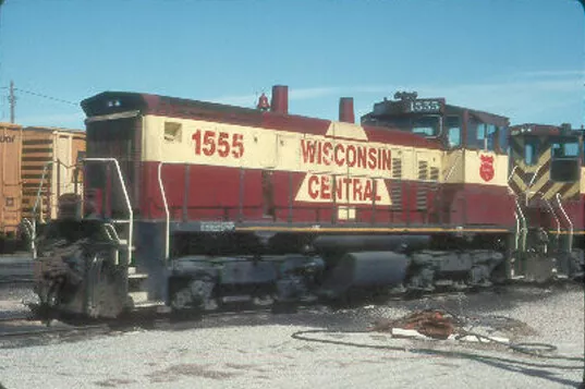 WC 1555 SW-1500 (WISCONSIN CENTRAL) 04-90 --- Original Slide T4-15