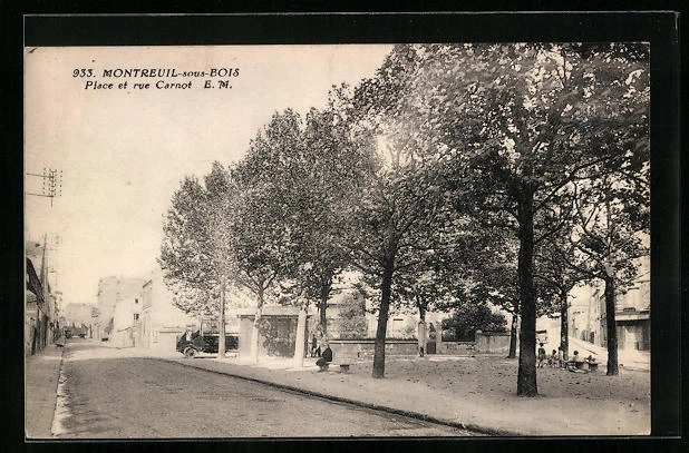 CPA Montreuil-sous-Bois, Place et rue Carnot
