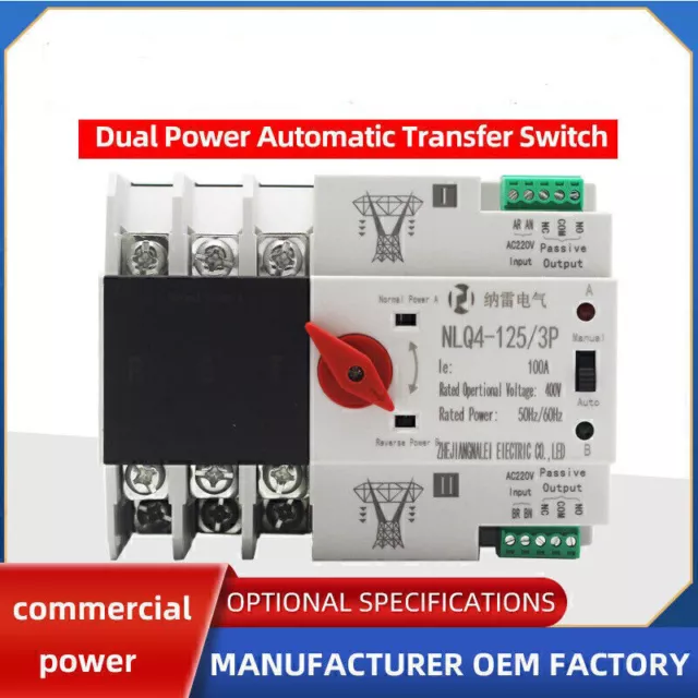 100A 3P Transferschalter Automatischer Umschalter Dual Netzteil Transfer Sw R6I9 3