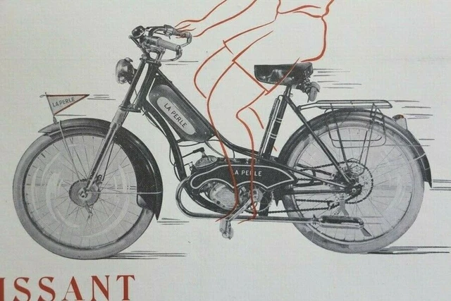 AFFICHE ANCIENNE ORIGINALE Cyclomoteur Mob Mobylette Cyclo La Perle Vap ...