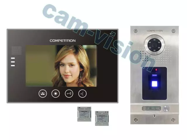 Fingerprint Vid​eo Türsprecha​nlage110°/16-Melodien 7"Memory Touchscreen Monitor