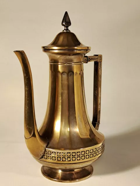 Seltene antike WMF Straußenmarke Kaffeekanne, versilbert, Jugendstil, 1903-1910