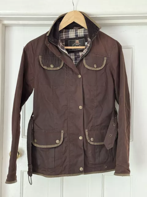 ELVEDEN SQUIRE BROWN Waxed Cotton Jacket Belted Corduroy Collar Ladies Size 14 24.95 PicClick UK