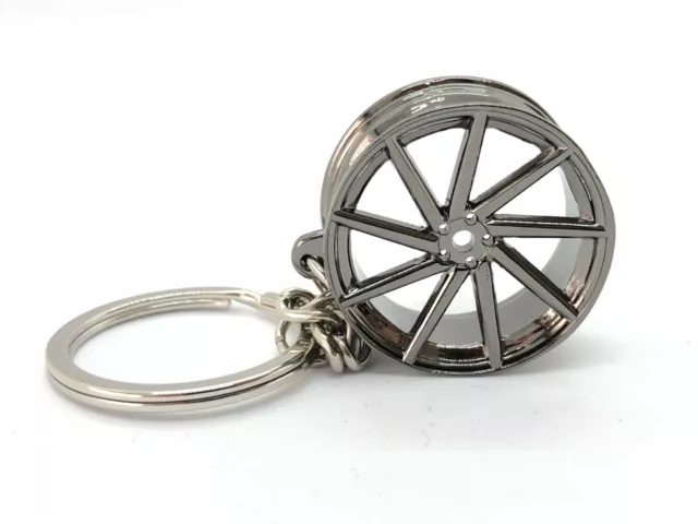 Silver Vossen Wheel Replica Keychain Automotive Part Car Gift Key Chain Ring