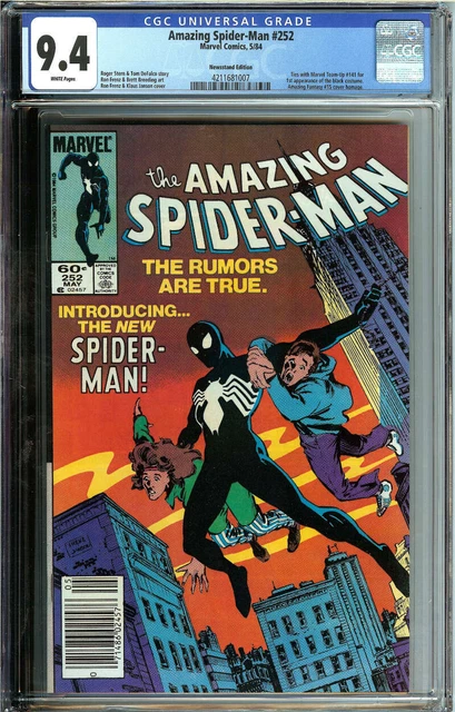 Amazing Spider-Man #252 Cgc 9.4 White Pages // 1St App Black Suit Marvel 1984