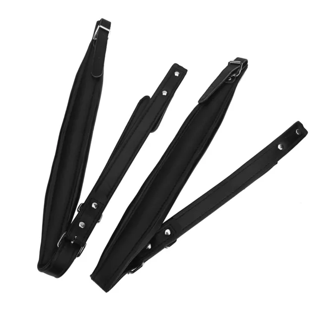 Professional PU Leather Accordion Shoulder Straps Belts for 16-120 Bass Black