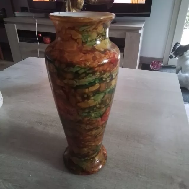 superbe vase en verre émaillé Mistigri Chapoutier