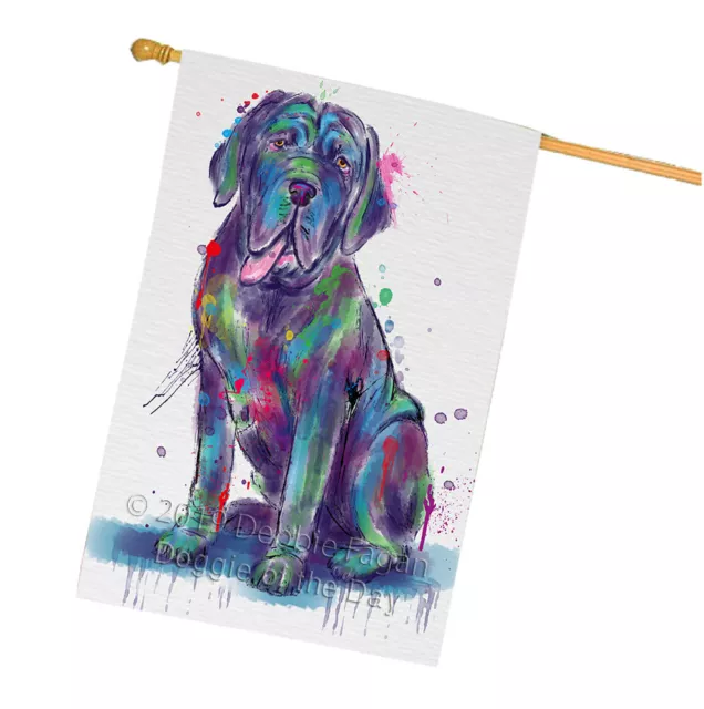 Watercolor Neapolitan Mastiff Dog Double Sided Home Decorative House Flag