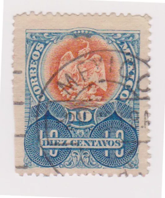 (MCO-134) 1910 Mexico 10c blue& orange (D)