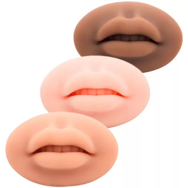 3 Pcs Lip Tattoo Skin Practice Lips Silicone Fake