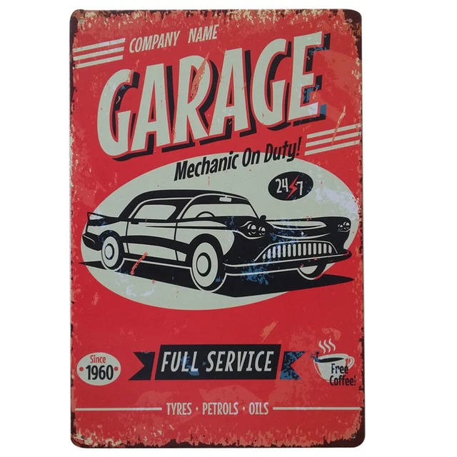 Vintage dekorative Zeichen Zinn Metall Eisen Auto Zeichen Malerei für Wand Home
