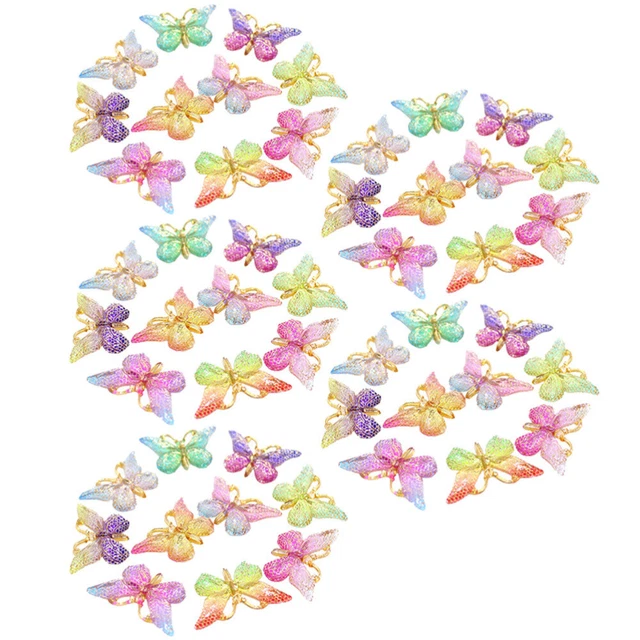 50 piezas Accesorios Mariposa Plástico Scrapbooking-Flatback Colorful