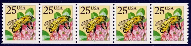 Usa 1987 Bee Pnc5 Pl# 1 Sc# 2281 Mnh Insects
