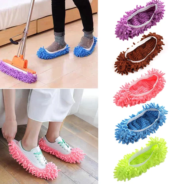 Chaussons Nettoyants MINGZE - 10 Pièces (5 Paires) Microfibre - Pour Sols, Poussière Et Poils D'animaux