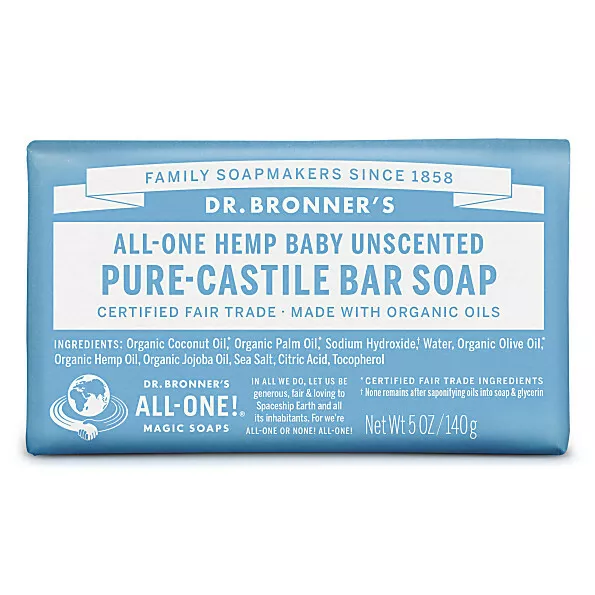 Dr Bronner Organic Baby Unscented Soap Bar - 140g