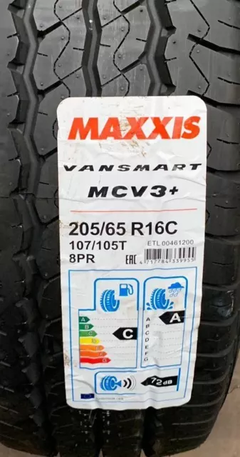 2 x 205/65 R16C Maxxis Vansmart MCV3+ 107/105T 8PR 205 65 16 - TWO TYRES 2