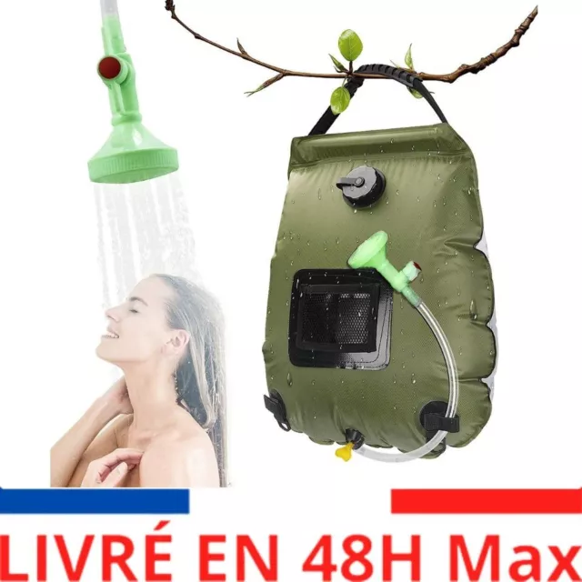 Sac de douche Solaire extérieur pliable Camping Jardin 20 L, Chauffage Extérieur