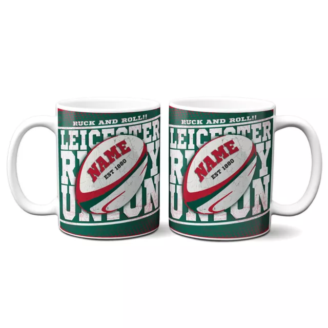 Personalised Leicester Tigers Mug Rugby Union Cup Birthday Fathers Gift RPM25