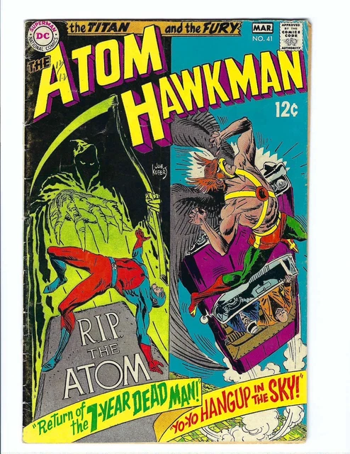 Atom Hawkman 41, Mid Grade, DC 1969, Silver Age, Joe Kubert, 12¢ Issue