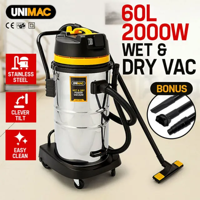 PRESALE UNIMAC 60L Wet and Dry Vacuum Cleaner Bagless Industrial Grade Drywall