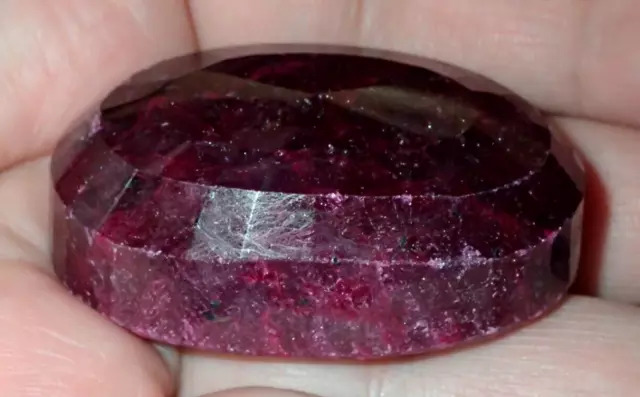 51mm Old Stock Natural Ruby Stone Cabochon Pendant 91 Grams #GM2