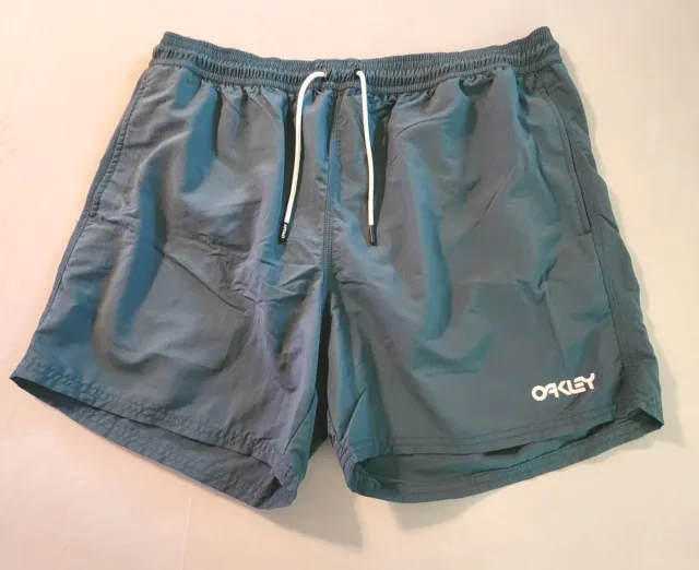 Oakley Board Shorts Mens 2xl Swim Trunks Surf Dark Green W/Pocket