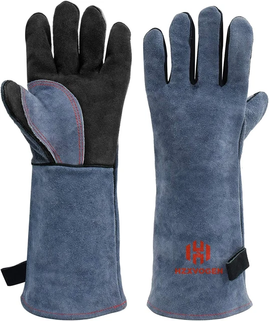 HZXVOGEN 16 Inches 932℉ Heat Fire Resistant Welding Gloves BBQ Grill Gloves for