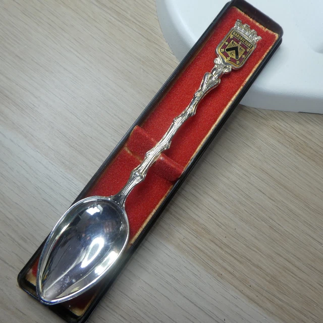Petite Cuillère De Collection Aven D'Orniac - Blason - Métal Argenté - Avec Boîte