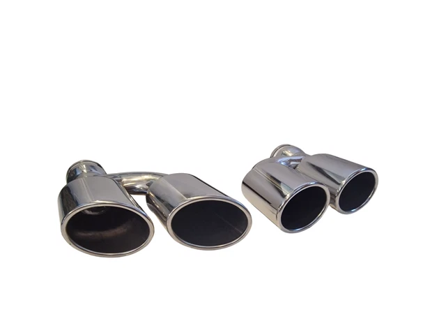 Audi S3 (8Y) - Embouts D'échappement Sport Double Sortie Droite Noirs Chromés - Compatible 100% Origine (Code 0P6)